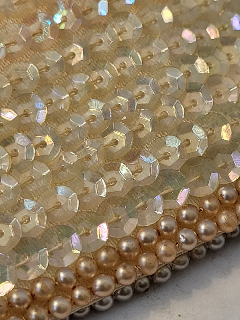 1950s Vintage MCM Miranda Beaded Bridal Evening Clutch Japan